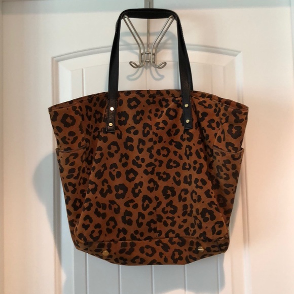 J. Crew Handbags - JCrew printed leopard suede tote